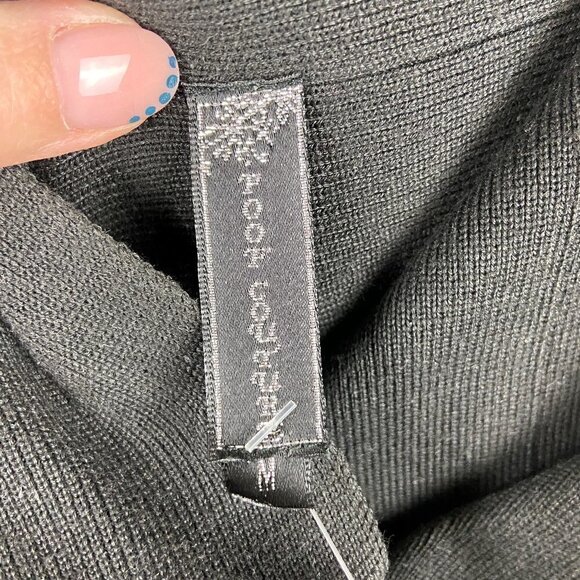 Black Ribbed Mini Skirt Y2K Vintage Medium - Picture 4 of 10